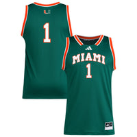 Miami Hurricanes Basketball Jersey, Green Replica Swingman Sportswear Jersey Shirt, Sleeveless Athletic Tank Jersey, Casual Gift for Men