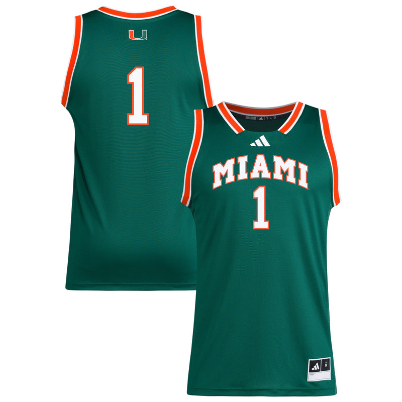 Miami Hurricanes Basketball Jersey, Green Replica Swingman Sportswear Jersey Shirt, Sleeveless Athletic Tank Jersey, Casual Gift for Men