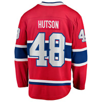 Lane Hutson Montreal Canadiens Hockey Jersey, Red Breakaway Home Sportswear Jersey Shirt, Long Sleeve Hockey Sweater Jersey, Casual Gift for Men