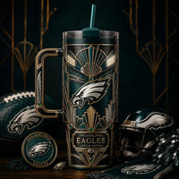 PHI Deco - Eagle Crest on a Gold-Lined Tumbler