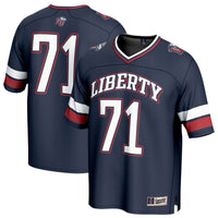 Liberty Flames Lightweight Football Jersey, Navy Fashion Sportswear Jersey Shirt, Lightweight Breathable Athletic Jersey, Casual Gift for Men