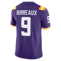 LSU Tigers 'Burreaux' Nameplate Football Jersey, Purple Sportswear Jersey Shirt, Lightweight Breathable Athletic Jersey, Casual Gift for Men