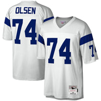 Merlin Olsen Los Angeles Rams Football Jersey, White Sportswear Jersey Shirt, Lightweight Breathable Athletic Jersey, Casual Gift for Men