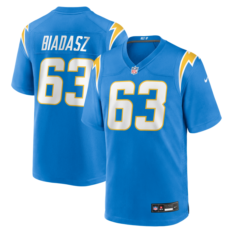 Tyler Biadasz Los Angeles Chargers Football Jersey, Powder Sportswear Jersey Shirt, Lightweight Breathable Athletic Jersey, Casual Gift for Men