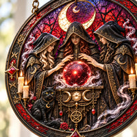 Crimson S\Uffffffffce - Crescent Moon Round Window Hanging