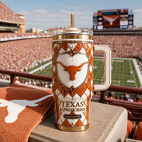 TEX Crest on Burnt Orange - Diamond Lattice Tumbler