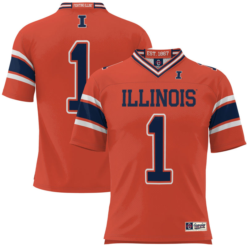 Illinois Fighting Illini Football Jersey, Sportswear Jersey Shirt, Lightweight Breathable Athletic Jersey, Casual Gift for Men, Style 200425281