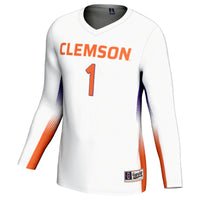 Clemson Tigers Volleyball Jersey, White Sportswear Jersey Shirt, Lightweight Breathable Athletic Jersey, Casual Gift for Men, Style 200461741