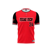 Texas Tech Red Raiders Softball Jersey, Fashion Sportswear Jersey Shirt, Lightweight Breathable Athletic Jersey, Casual Gift for Men