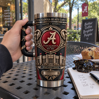 ALA Black Card - Crimson Crest and Bronze Relief Tumbler