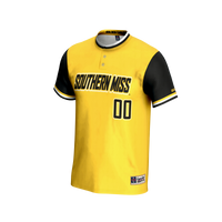 Southern Miss Golden Eagles Softball Jersey, Gold Sportswear Jersey Shirt, Lightweight Breathable Athletic Jersey, Casual Gift for Men