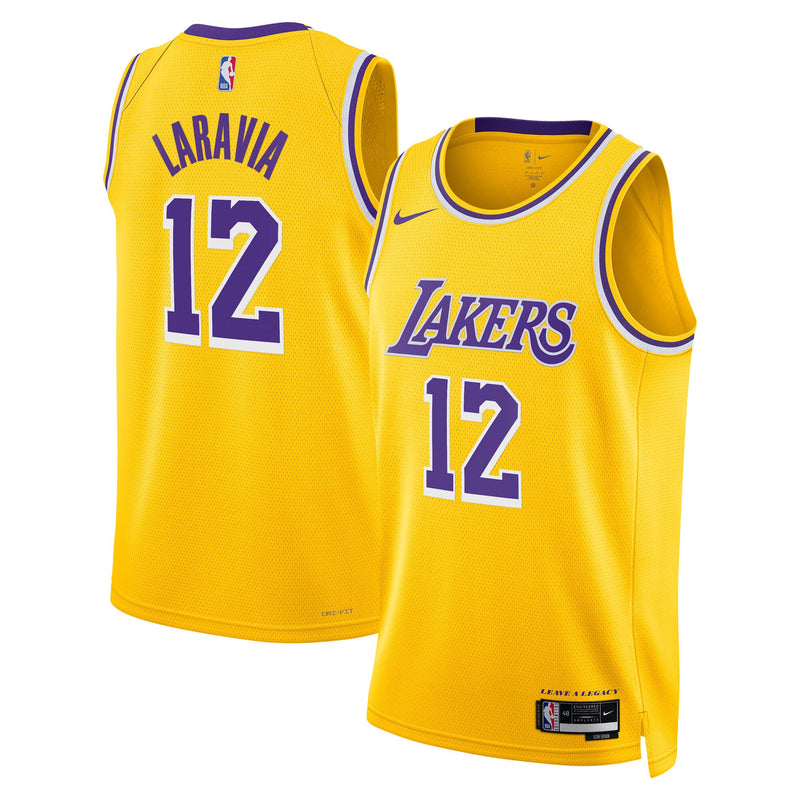 Jake LaRavia Los Angeles Lakers Basketball Jersey, Gold Swingman Sportswear Jersey Shirt, Sleeveless Athletic Tank Jersey, Casual Gift for Men