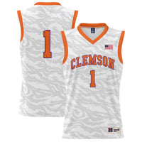 Clemson Tigers Basketball Jersey, White Sportswear Jersey Shirt, Sleeveless Athletic Tank Jersey, Casual Gift for Men, Style 200425593