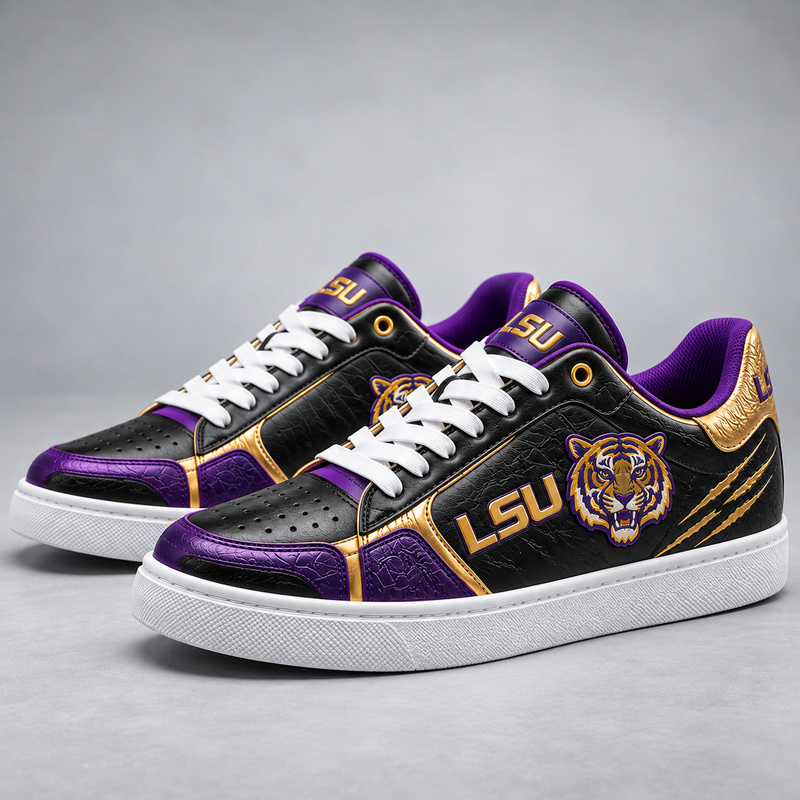 LSU - Purple, Gold and Tiger Pride on Low Tops