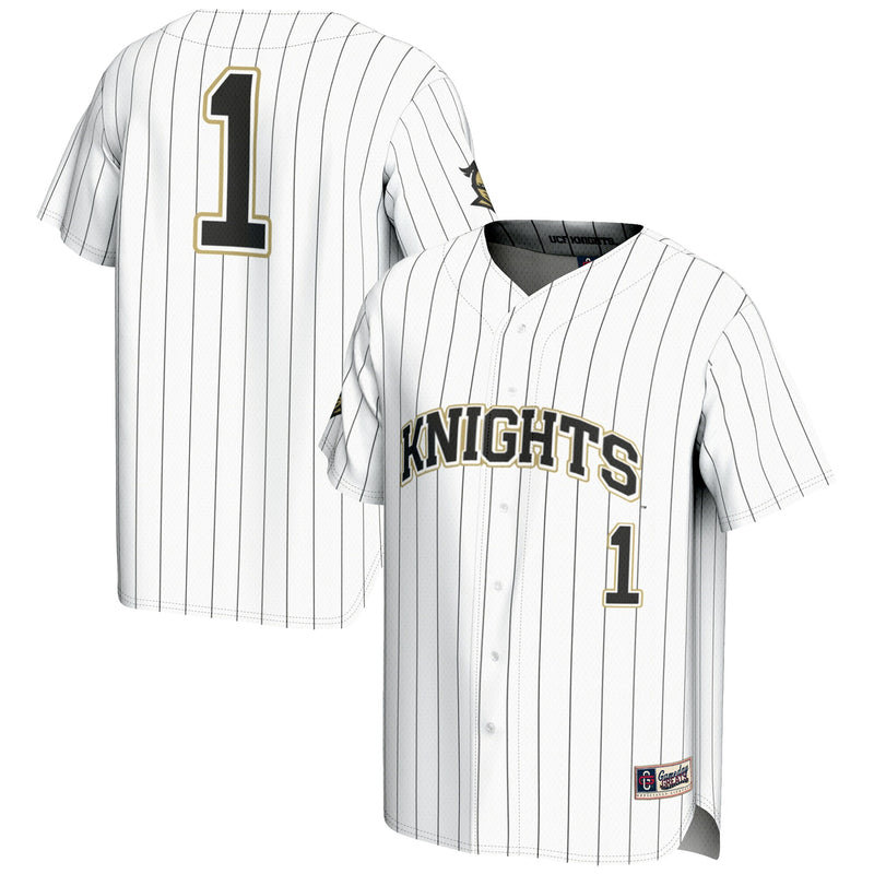 UCF Knights Lightweight Baseball Jersey, White Sportswear Jersey Shirt, Lightweight Breathable Athletic Jersey, Casual Gift for Men