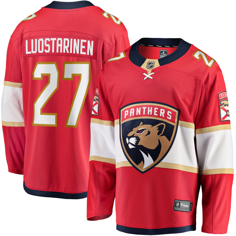 Eetu Luostarinen Florida Panthers Hockey Jersey, Red Breakaway Sportswear Jersey Shirt, Long Sleeve Hockey Sweater Jersey, Casual Gift for Men