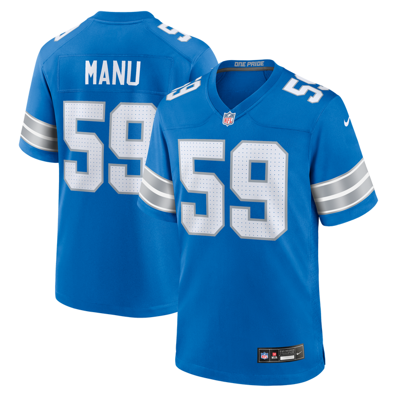 Giovanni Manu Detroit Lions Football Jersey, Blue Game Sportswear Jersey Shirt, Lightweight Breathable Athletic Jersey, Casual Gift for Men