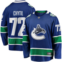 Filip Chytil Vancouver Canucks Hockey Jersey, Blue Breakaway Sportswear Jersey Shirt, Long Sleeve Hockey Sweater Jersey, Casual Gift for Men