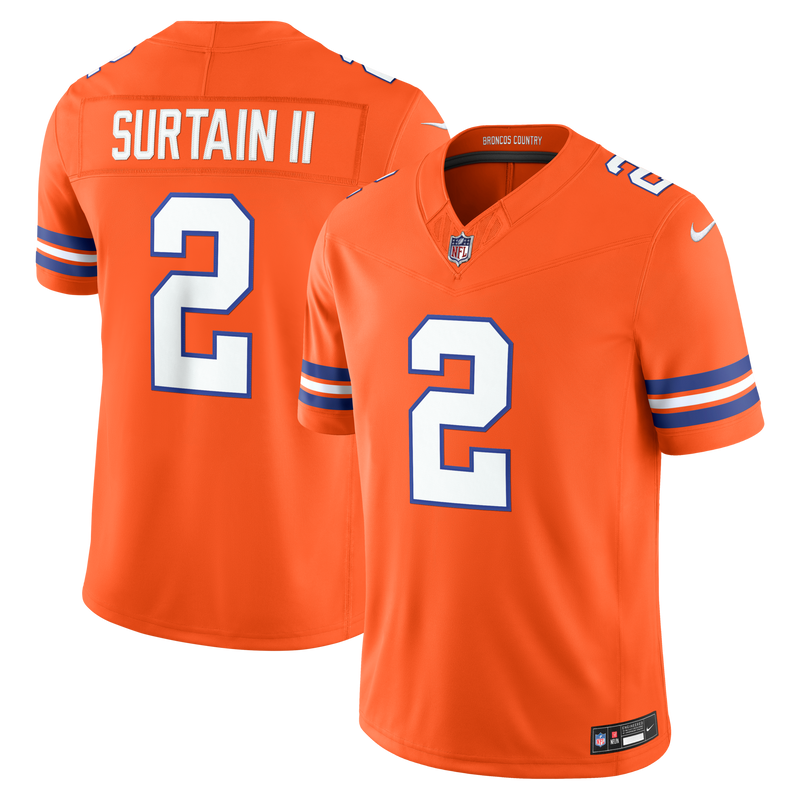 Pat Surtain II Denver Broncos Football Jersey, Orange Sportswear Jersey Shirt, Lightweight Breathable Athletic Jersey, Casual Gift for Men
