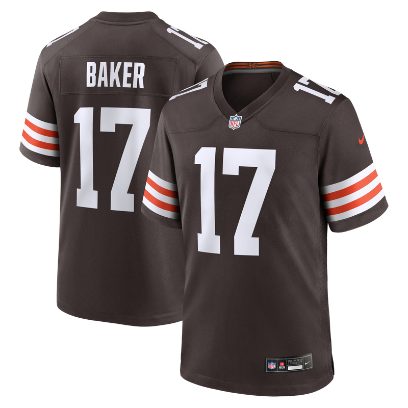 Jerome Baker Cleveland Browns Football Jersey, Brown Game Sportswear Jersey Shirt, Lightweight Breathable Athletic Jersey, Casual Gift for Men