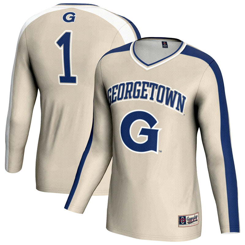 Georgetown Hoyas Volleyball Jersey, Gray Fashion Sportswear Jersey Shirt, Lightweight Breathable Athletic Jersey, Casual Gift for Men