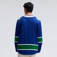 Vancouver Canucks Hockey Jersey, Blue Breakaway Sportswear Jersey Shirt, Long Sleeve Hockey Sweater Jersey, Casual Gift for Men, Style 3710400