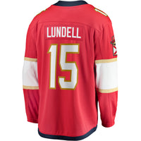 Anton Lundell Florida Panthers Hockey Jersey, Red Breakaway Home Sportswear Jersey Shirt, Long Sleeve Hockey Sweater Jersey, Casual Gift for Men