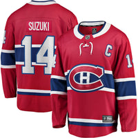 Nick Suzuki Montreal Canadiens Hockey Jersey, Red Breakaway Home Sportswear Jersey Shirt, Long Sleeve Hockey Sweater Jersey, Casual Gift for Men