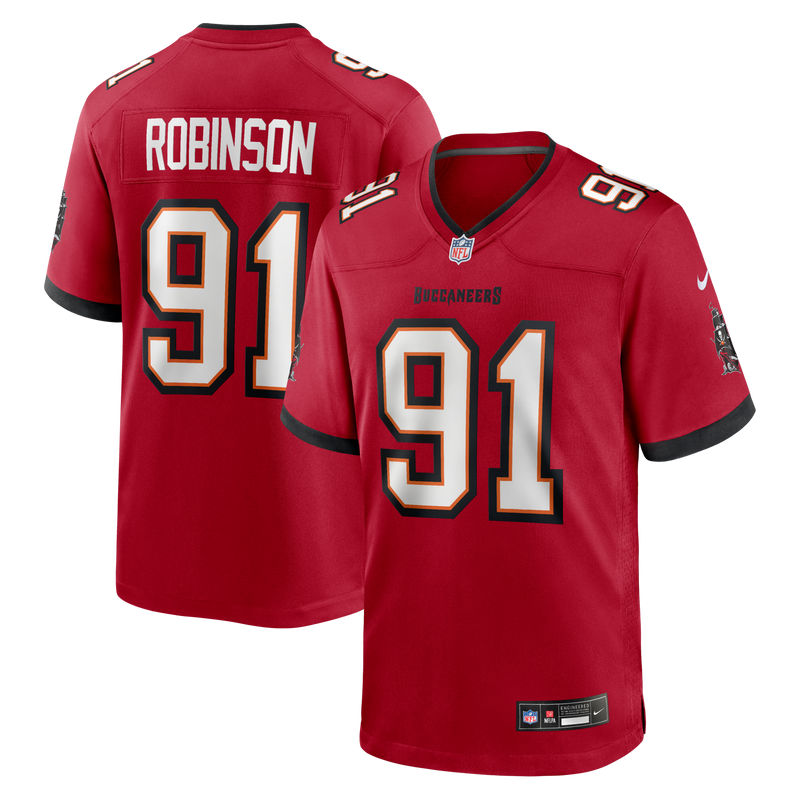 A'Shawn Robinson Tampa Bay Buccaneers Football Jersey, Red Sportswear Jersey Shirt, Lightweight Breathable Athletic Jersey, Casual Gift for Men