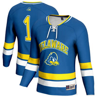 Delaware Fightin' Blue Hens Hockey Jersey, Royal Fashion Sportswear Jersey Shirt, Long Sleeve Hockey Sweater Jersey, Casual Gift for Men