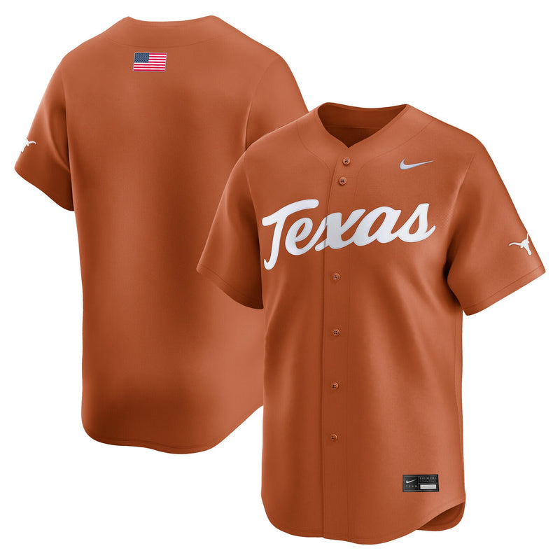 Texas Longhorns Baseball Jersey, Orange Limited Sportswear Jersey Shirt, Lightweight Breathable Athletic Jersey, Casual Gift for Men