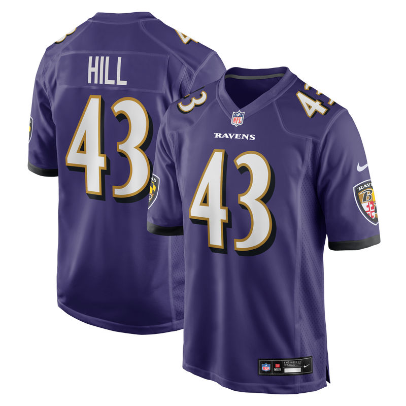 Justice Hill Baltimore Ravens Football Jersey, Purple Game Sportswear Jersey Shirt, Lightweight Breathable Athletic Jersey, Casual Gift for Men