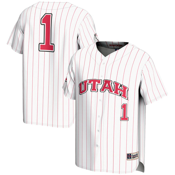 #1 Utah Utes Lightweight Baseball Fashion Jersey - White