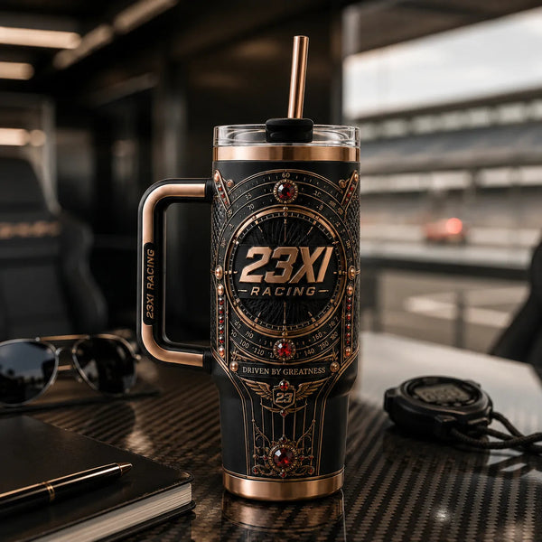 23XI - Gauge Face Elegance on a Rose Gold Tumbler - main