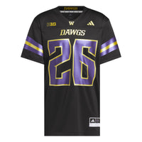 Washington Huskies Football Jersey, Black Sportswear Jersey Shirt, Lightweight Breathable Athletic Jersey, Casual Gift for Men, Style 203634201