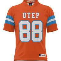 UTEP Miners Football Jersey, Orange Throwback Sportswear Jersey Shirt, Lightweight Breathable Athletic Jersey, Casual Gift for Men
