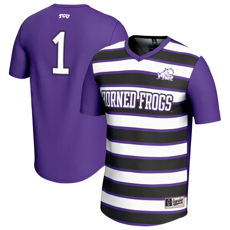 TCU Horned Frogs Soccer Jersey, Purple Fashion Lightweight Sportswear Jersey Shirt, Lightweight Breathable Athletic Jersey, Casual Gift for Men