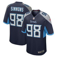 Jeffery Simmons Tennessee Titans Football Jersey, Navy Game Sportswear Jersey Shirt, Lightweight Breathable Athletic Jersey, Casual Gift for Men