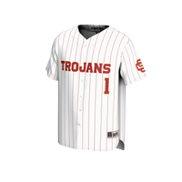 USC Trojans Baseball Jersey, White Fashion Lightweight Sportswear Jersey Shirt, Lightweight Breathable Athletic Jersey, Casual Gift for Men