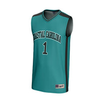 Coastal Carolina Chanticleers Basketball Jersey, Teal Fashion Sportswear Jersey Shirt, Sleeveless Athletic Tank Jersey, Casual Gift for Men
