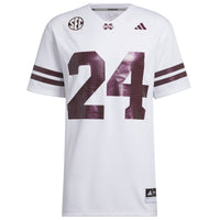 Mississippi State Bulldogs White Football Jersey, Football Sportswear Jersey Shirt, Lightweight Breathable Athletic Jersey, Casual Gift for Men