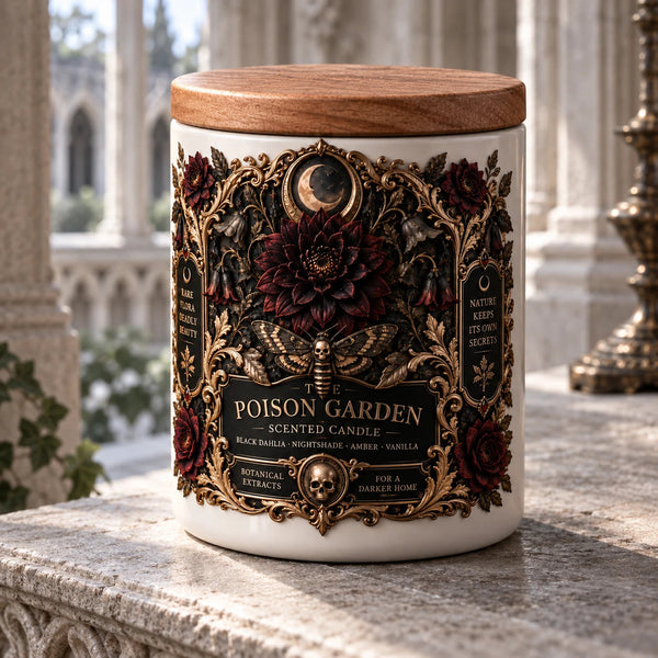 The Poison Garden - Gothic Botanical Label Scented Candle - main