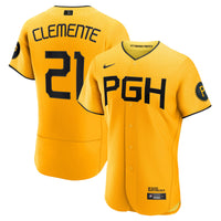 Roberto Clemente Pittsburgh Pirates Baseball Jersey, Gold Sportswear Jersey Shirt, Lightweight Breathable Athletic Jersey, Casual Gift for Men
