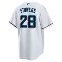 Kyle Stowers Miami Marlins Baseball Jersey, White Replica Sportswear Jersey Shirt, Lightweight Breathable Athletic Jersey, Casual Gift for Men