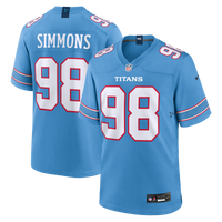 Jeffery Simmons Tennessee Titans Football Jersey, Blue Game Sportswear Jersey Shirt, Lightweight Breathable Athletic Jersey, Casual Gift for Men