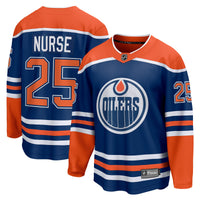Darnell Nurse Edmonton Oilers Hockey Jersey, Royal Breakaway Sportswear Jersey Shirt, Long Sleeve Hockey Sweater Jersey, Casual Gift for Men