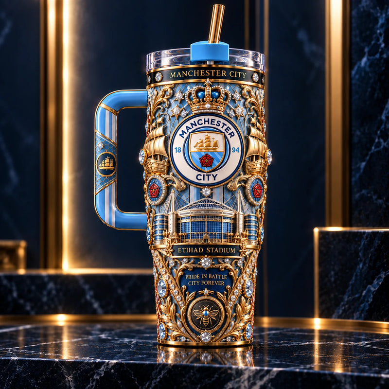 MCI Crest Royale - An Ornate Blue and Gold Tumbler