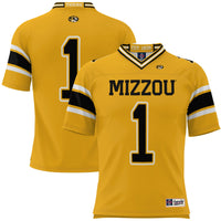 Missouri Tigers Football Jersey, Gold Sportswear Jersey Shirt, Lightweight Breathable Athletic Jersey, Casual Gift for Men, Style 200425274