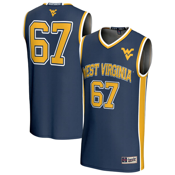 West Virginia Mountaineers Lightweight Collegiate Basketball Fashion Jersey - Navy