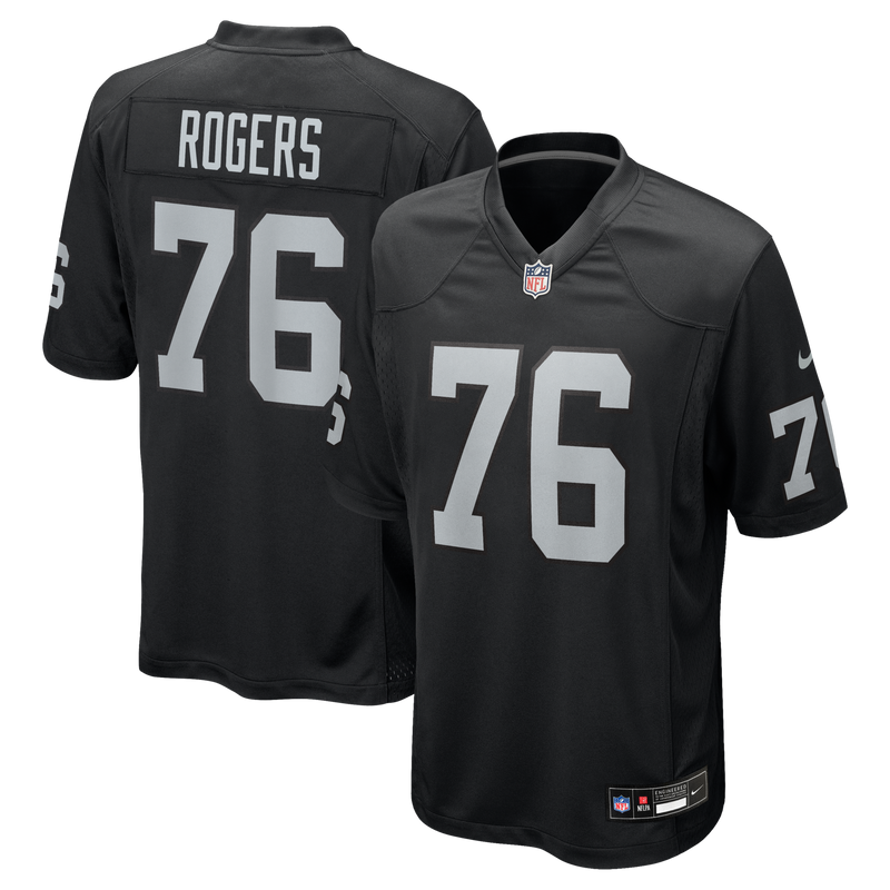 Caleb Rogers Las Vegas Raiders Football Jersey, Black Game Sportswear Jersey Shirt, Lightweight Breathable Athletic Jersey, Casual Gift for Men